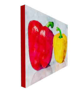 Red and Yellow Peppers Canvas Side View