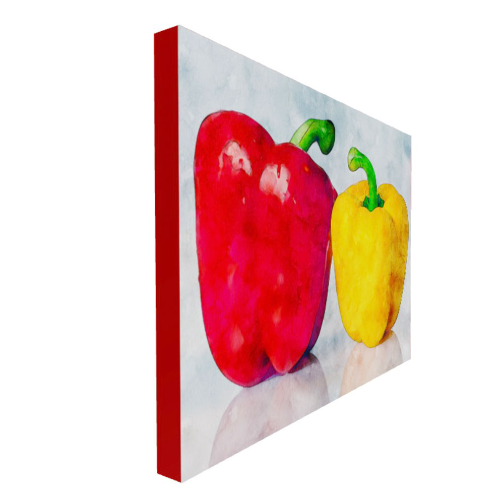Red and Yellow Peppers Canvas Side View