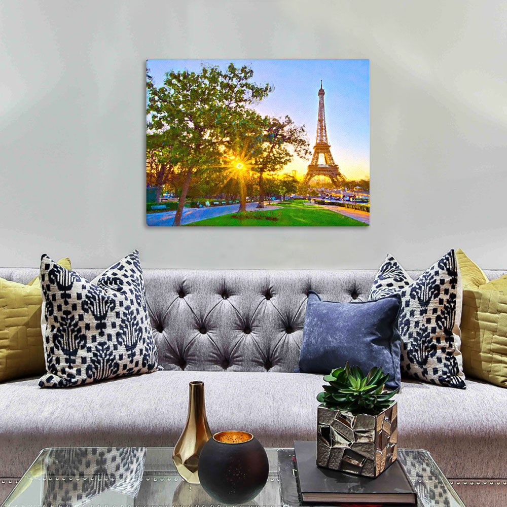 Eiffel Tower Painted Canvas Room View
