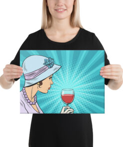 Lady and Wine Canvas