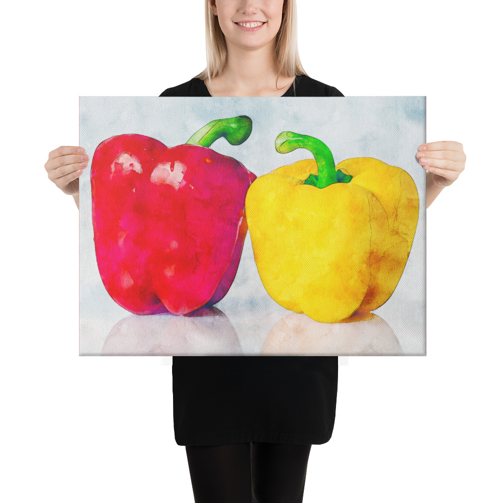 Colored Peppers Canvas