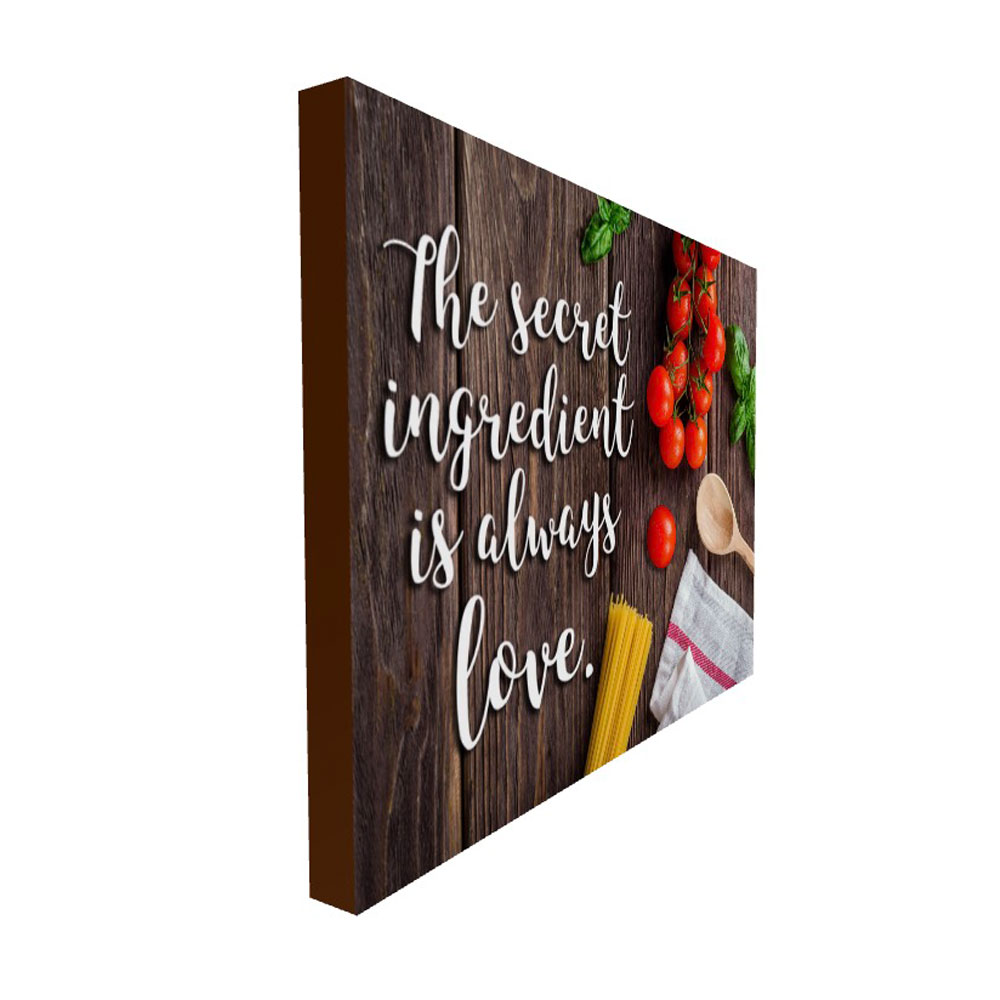 Side View - The Secret Ingredient is Love Canvas