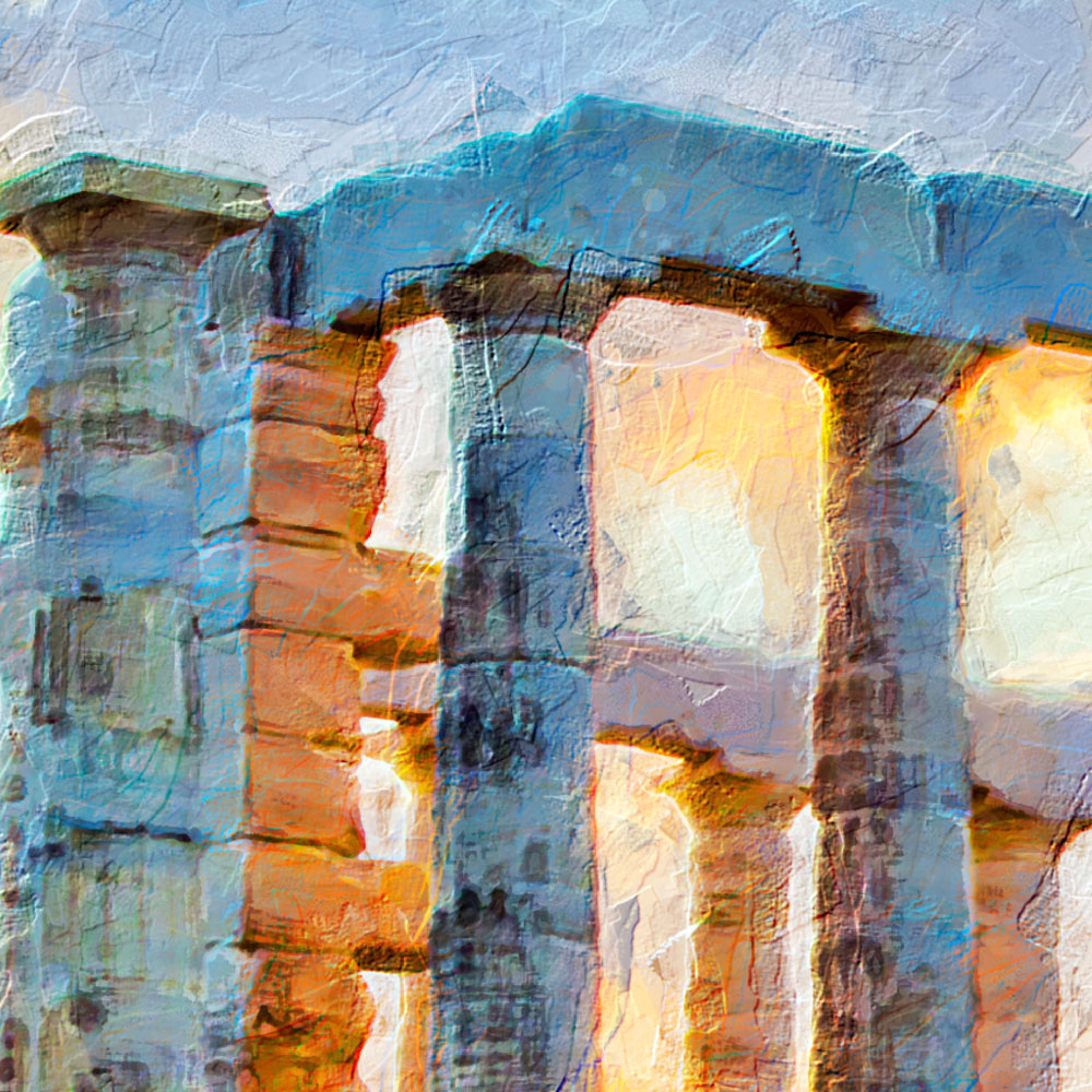 Temple of Poseidon Canvas Close Up