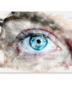 Blue Eye Watercolor Front View