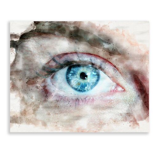 Blue Eye Watercolor Front View