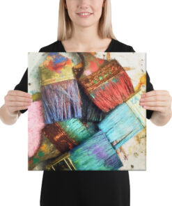 painted brushes canvas