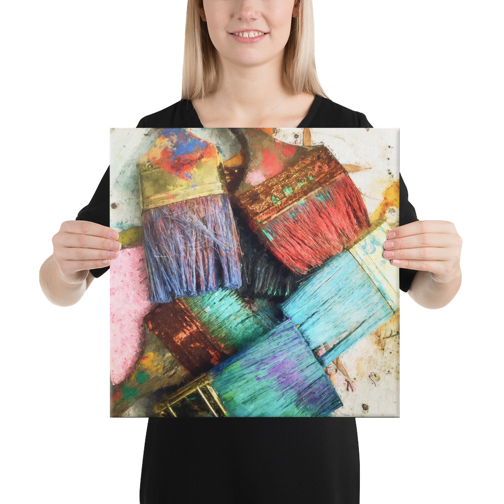 painted brushes canvas