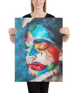 colorful face canvas